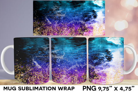 Ocean Sublimation Mug, Summer Mug Wrap Sublimation Natasha Prando 