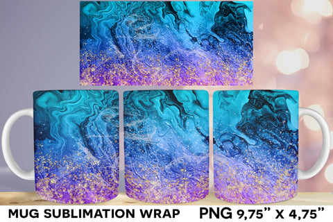 Ocean Sublimation Mug, Summer Mug Wrap Sublimation Natasha Prando 