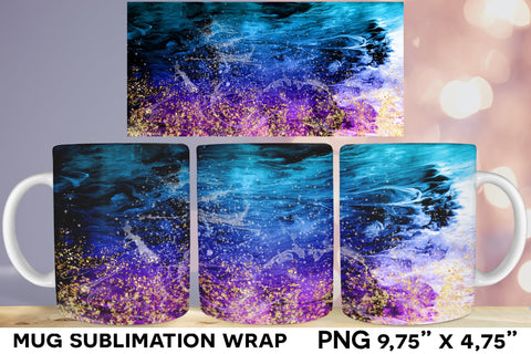 Ocean Sublimation Mug, Summer Mug Wrap Sublimation Natasha Prando 