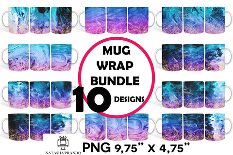 Ocean Sublimation Mug, Summer Mug Wrap Sublimation Natasha Prando 