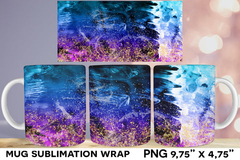 Ocean Sublimation Mug, Summer Mug Wrap Sublimation Natasha Prando 