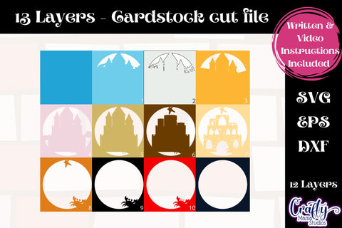 Ocean Svg Shadow Box, 3D Layered Sand Castle Beach Svg File SVG Crafty Mama Studios 