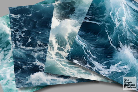 Ocean Water Waves Texture Digital Pattern Fine Purple Elephant Creations 
