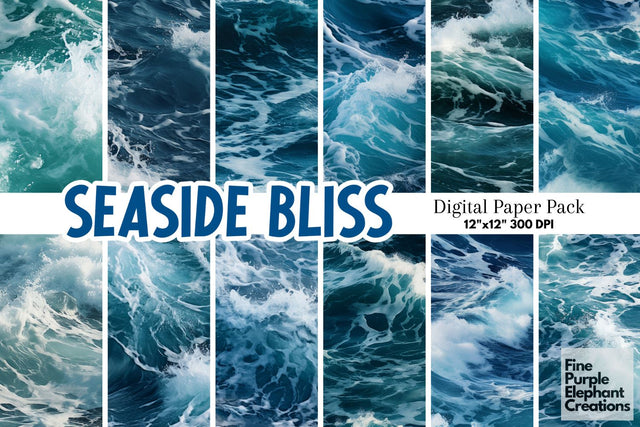 Ocean Water Waves Texture Digital Pattern Fine Purple Elephant Creations 