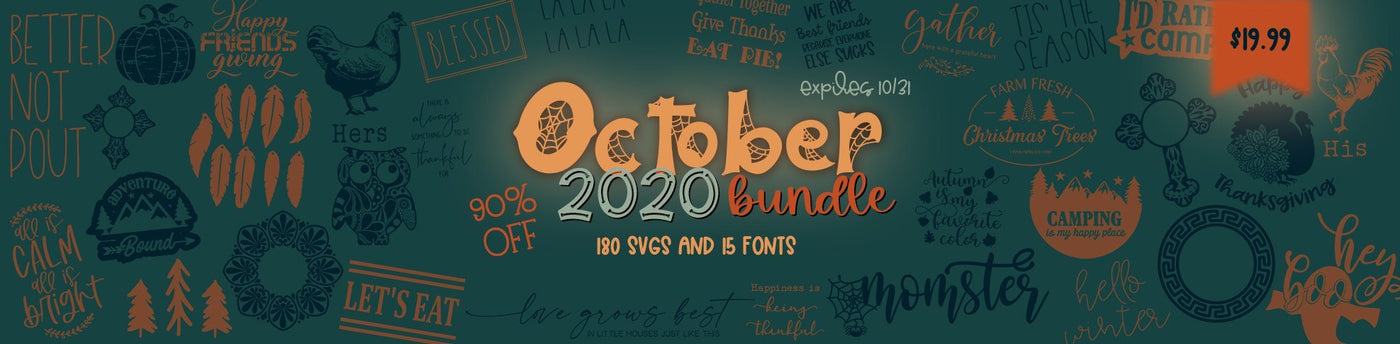 October 2020 SVG and Fonts Bundle