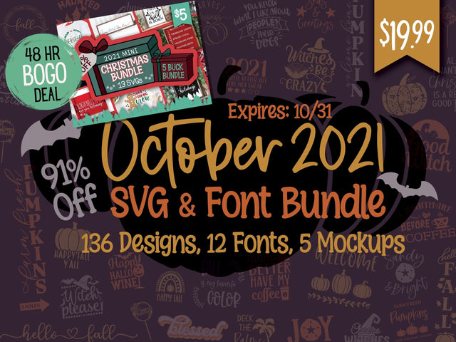 October 2021 SVG and Fonts Bundle Bundle So Fontsy Design Shop 