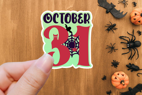 October 31 PNG, Printable Halloween Sticker Sublimation CraftLabSVG 