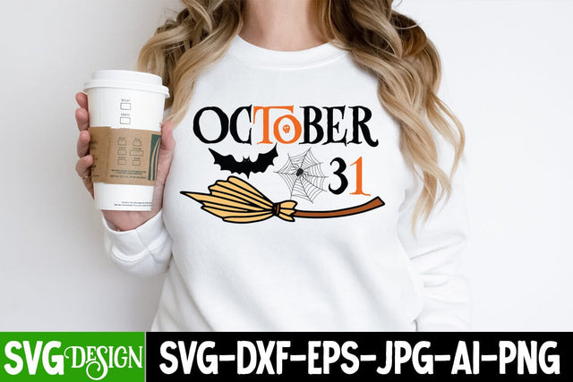 October 31 SVG Cut File, October 31 Sublimation Design, Halloween SVG bundle, Halloween Quotes SVG ,Halloween SVG Sublimation Design, Trick or Treat SVG SVG BlackCatsMedia 