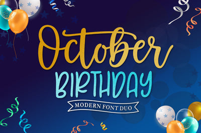 October Birthday Font Duo Font Rastype 