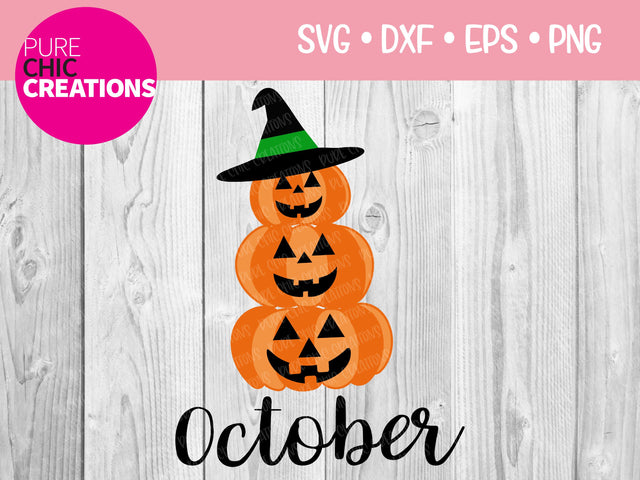 October - Cricut - Silhouette - svg - dxf - eps - png - Digital File - SVG Cut File - Fall SVG - svg clipart - svg fall clipart - Halloween SVG Pure Chic Creations 