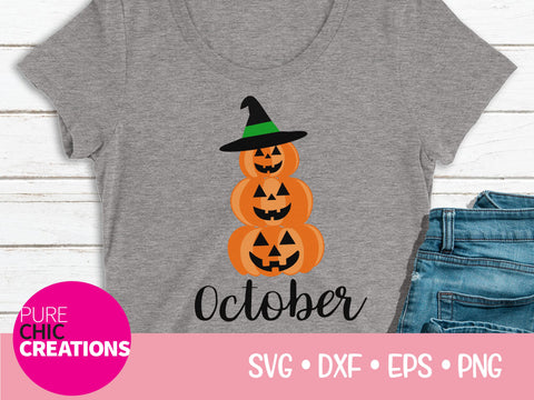 October - Cricut - Silhouette - svg - dxf - eps - png - Digital File - SVG Cut File - Fall SVG - svg clipart - svg fall clipart - Halloween SVG Pure Chic Creations 