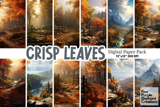 October Maple Forest | Halloween Digital Pattern Fine Purple Elephant Creations 
