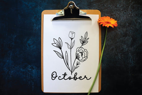 october wildflower svg design SVG sk.swapon Roy 