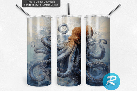 Octopus 20 oz / 30 oz Tumbler PNG Sublimation Regulrcrative 