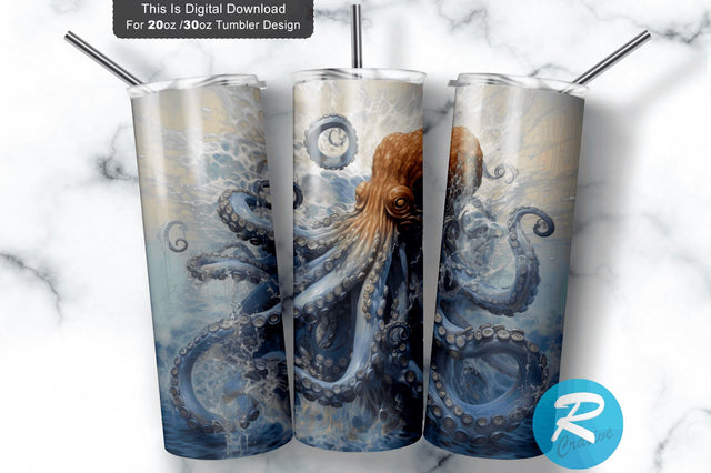 Octopus 20 oz / 30 oz Tumbler PNG Sublimation Regulrcrative 