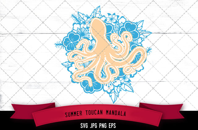 Octopus Floral Mandala SVG Cut File SVG Loveleen Kaur 