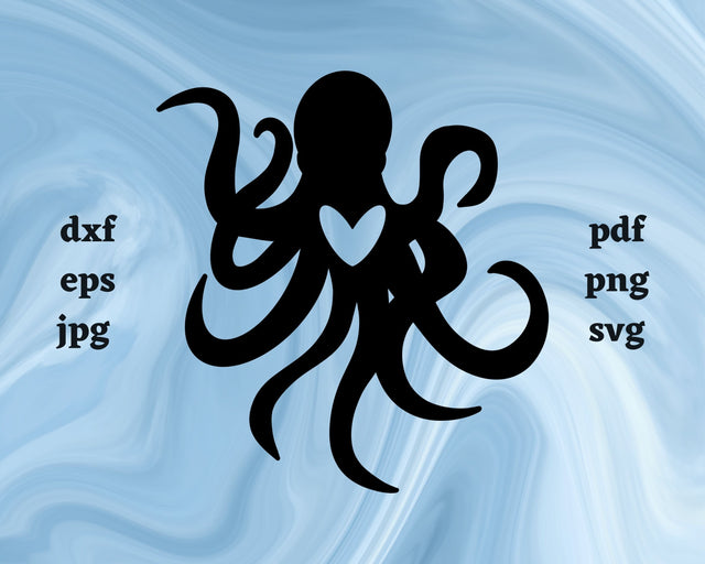 Octopus Heart SVG Cut File SVG Northern Light SVG 