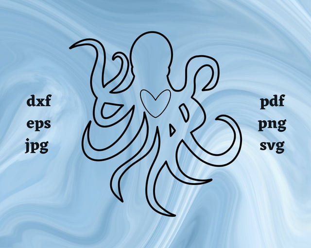 Octopus Heart SVG Cut File SVG Northern Light SVG 