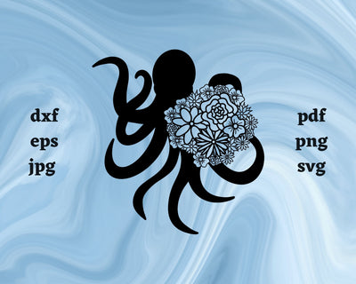 Octopus Mandala SVG Cut File SVG Northern Light SVG 