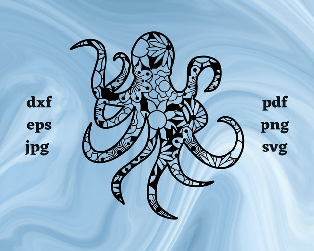 Octopus Mandala SVG Cut File SVG Northern Light SVG 