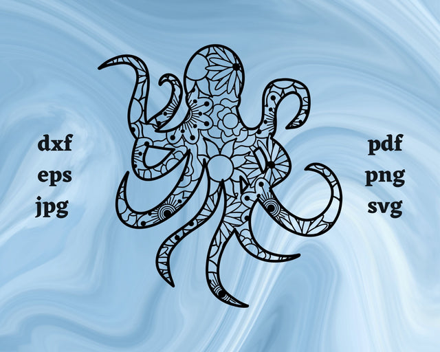 Octopus Mandala SVG Cut File SVG Northern Light SVG 