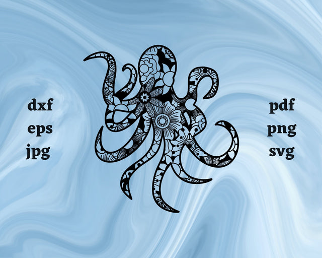 Octopus Mandala SVG Cut File SVG Northern Light SVG 