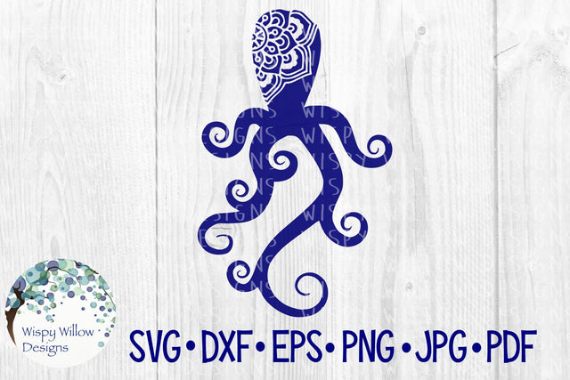 Octopus Mandala SVG Wispy Willow Designs 