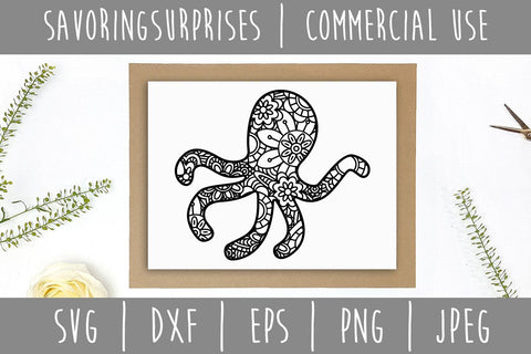 Octopus Mandala Zentangle SVG SavoringSurprises 