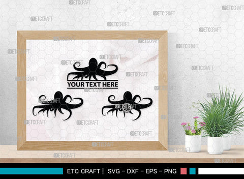 Octopus Monogram, Octopus Silhouette, Octopus SVG, Squid Svg, Kraken Svg, Octopus Tentacles Svg, Sea Animal Svg, SB00296 SVG ETC Craft 