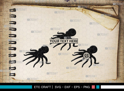 Octopus Monogram, Octopus Silhouette, Octopus SVG, Squid Svg, Kraken Svg, Octopus Tentacles Svg, Sea Animal Svg, SB00296 SVG ETC Craft 