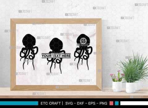 Octopus Monogram, Octopus Silhouette, Octopus SVG, Squid Svg, Kraken Svg, Octopus Tentacles Svg, Sea Animal Svg, SB00296 SVG ETC Craft 