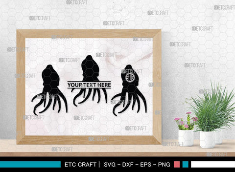 Octopus Monogram, Octopus Silhouette, Octopus SVG, Squid Svg, Kraken Svg, Octopus Tentacles Svg, Sea Animal Svg, SB00296 SVG ETC Craft 