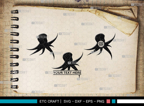 Octopus Monogram, Octopus Silhouette, Octopus SVG, Squid Svg, Kraken Svg, Octopus Tentacles Svg, Sea Animal Svg, SB00296 SVG ETC Craft 