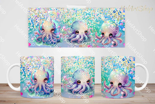 Octopus Mug PNG Sublimation, Under The Sea 11Oz Mug Png Sublimation _HelArtShop_ 