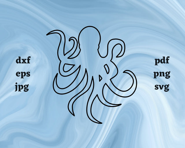 Octopus Outline SVG Cut File SVG Northern Light SVG 