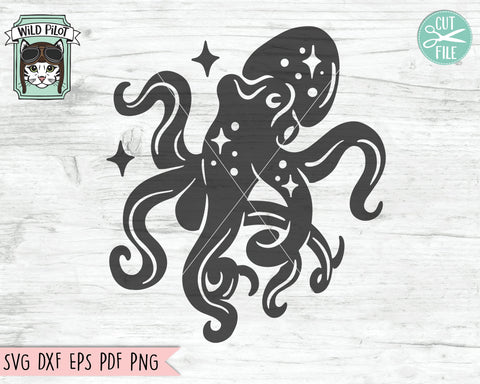 Octopus SVG file, Octopus Cut File, Sea Creatures svg files, Ocean svg files, Galaxy Octopus svg, beach svg, summer cut file, fish svg, kraken svg SVG Wild Pilot 