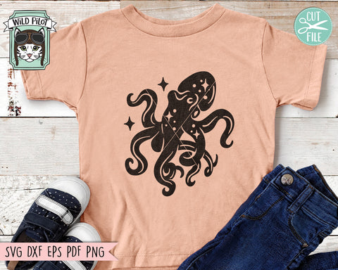 Octopus SVG file, Octopus Cut File, Sea Creatures svg files, Ocean svg files, Galaxy Octopus svg, beach svg, summer cut file, fish svg, kraken svg SVG Wild Pilot 