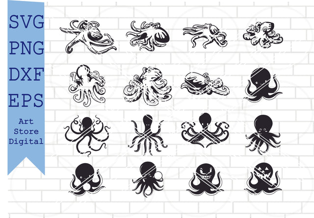 Octopus Svg, Octopus Tentacles Svg, Tentacles Svg, Tentacles Clipart, Kraken Svg, Tentacles Vector, Tentacles Cutfile, Tentacles Cricut Svg, Png, Dxf, Eps Cut Files SVG Artstoredigital 