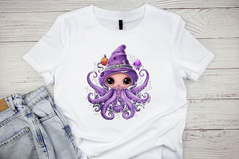 Octopus Witch Sublimation Clipart Bundle Sublimation Regulrcrative 
