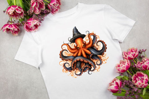 Octopus Witch Sublimation Clipart Bundle Sublimation Regulrcrative 