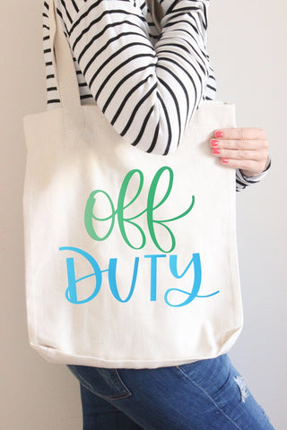 Off Duty Hand Lettered Cut File SVG Cursive by Camille 