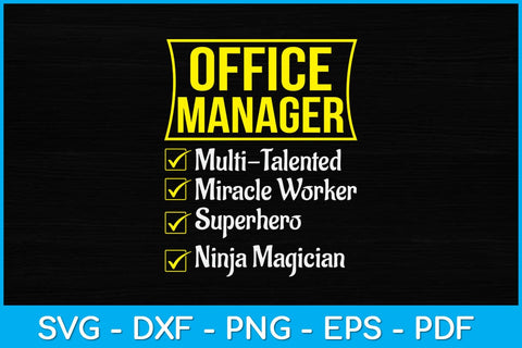 Office Manager Miracle Worker Superhero Ninja Funny Job Svg Design SVG artprintfile 
