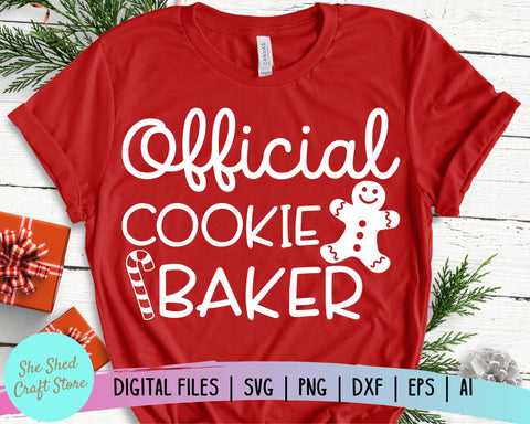 Official Cookie Baker SVG, Funny Christmas SVG, Christmas Svg SVG She Shed Craft Store 