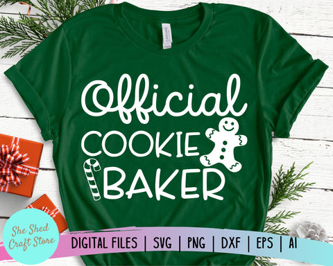 Official Cookie Baker SVG, Funny Christmas SVG, Christmas Svg SVG She Shed Craft Store 