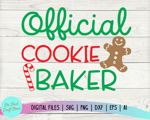 Official Cookie Baker SVG, Funny Christmas SVG, Christmas Svg SVG She Shed Craft Store 