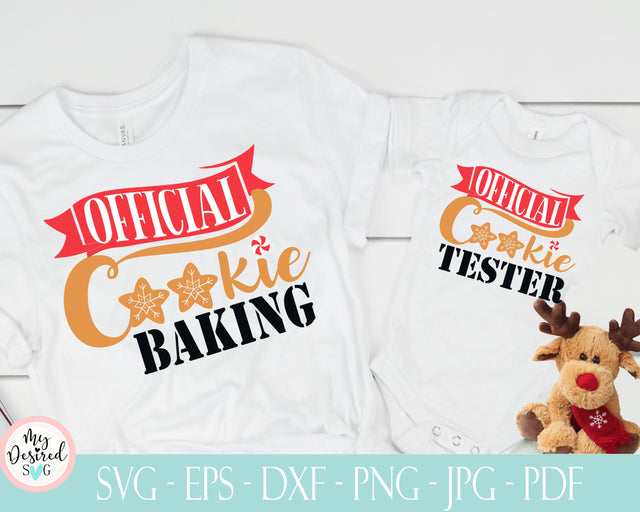 Official Cookie Baking & Tester, Sublimation Graphic, Cute Women's, Women's Shirt Svg, Gingerbread Cookies, Holiday Food Saying, Sublimation SVG MyDesiredSVG 