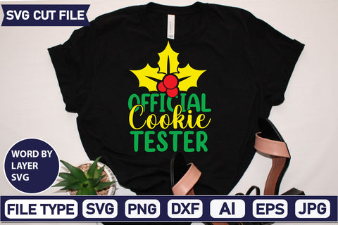 Official Cookie Tester SVG Cut File SVGs quotes-and-sayings food-drink mini-bundles print-cut on-sale Clipart Clip Art Sublimation or Vinyl Shirt Design SVG DesignPlante 503 