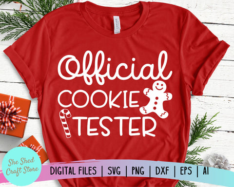 Official Cookie Tester SVG, Funny Christmas SVG, Christmas Svg SVG She Shed Craft Store 