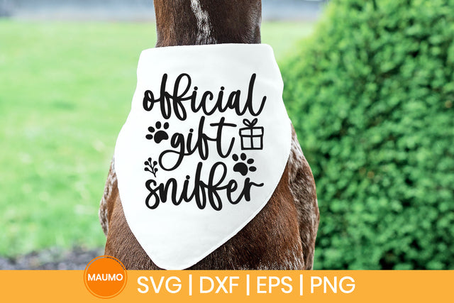 Official gift sniffer, funny dog christmas bandana svg SVG Maumo Designs 