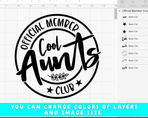 Official Member Cool Aunts Club SVG, Funny Aunt SVG Cut File, Auntie SVG, Cool Aunt SVG SVG HappyDesignStudio 